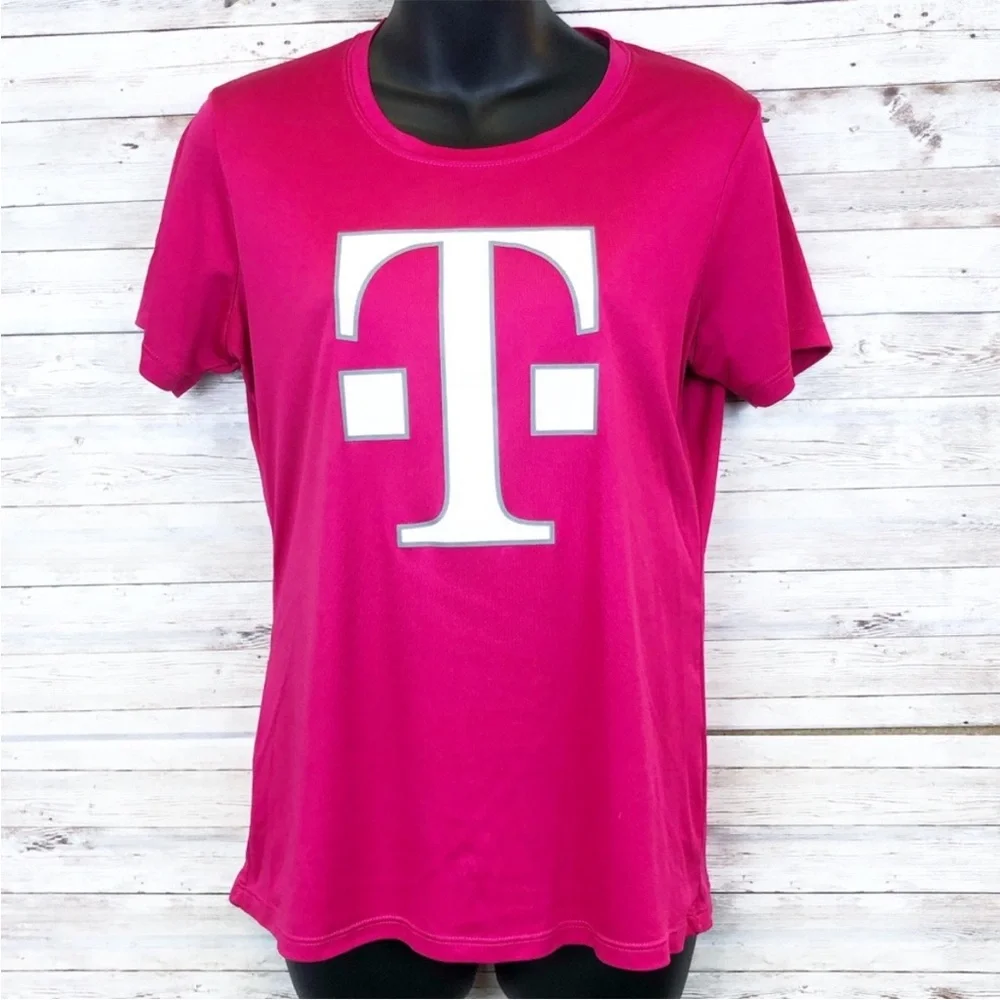 3 For $10 T-Mobile Sport Tek Hot Pink Logo Employee Short Sleeve Tee